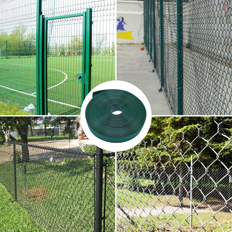 LEIGUNSING Chain Link Fence Privacy Tape, 246ft x 0.15ft Chain Link Fence Slats, Fence Covering Privacy, 200PCS Zip Ties + Puncher Included, Green - Image 5